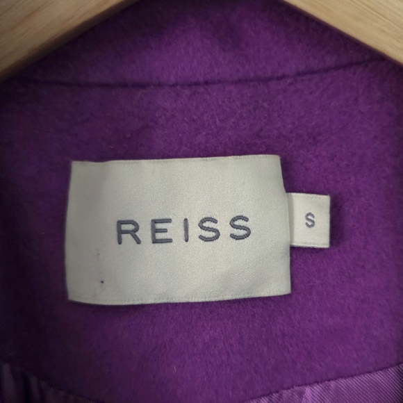 Reiss Purple Wool Cashmere Fit Flare Kat Trench Coat - Picture 9 of 11